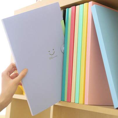 Cute Candy 5 Pocket Folder With 8-16Labels, Letter Size Expanding Organizer, Portable Accordion File,Aesthetic Paper Folder For School Office,Folders For Documents - 10 Colors Optional,Back To School,School Supplies