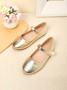 1 Pair Sweet Children Flat Shoes, Suitable For Spring And Summer Girls - Gold - View 4