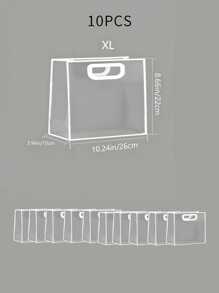 1 件透明礼品袋，简约镂空手柄设计 PVC 礼品包装袋，适合派对