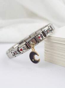 1 Pc Cross Border Popular Pentagram Elastic Bracelet DIY Italian Module Splicing Bracelet - Silver - View 6