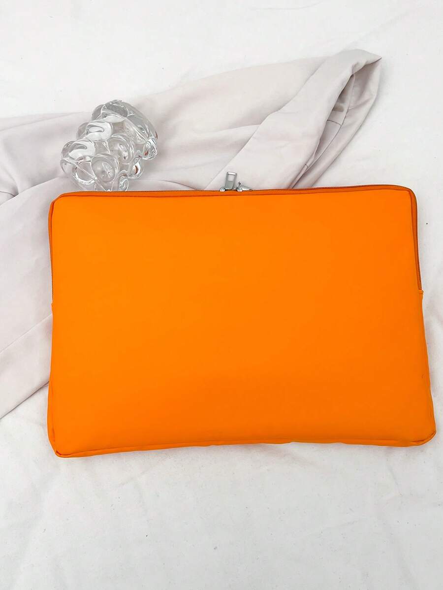 Multi-Size Solid Color Minimalist Luxury Laptop Case Tablet Sleeve - Orange - View 1