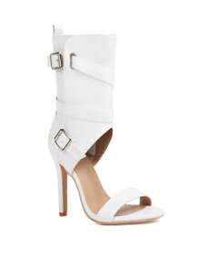 Fall/Winter 2025 Fashionable Sexy High Heel Women Boots, Stilettos Open Toe Summer Sandals - White - View 9