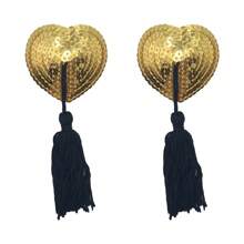 1 对心形闪光流苏乳贴，性感内衣配件，隐形防滑，Rave - 彩色 - 查看 12