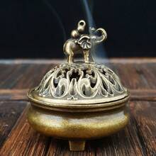 1pc Elegant Auspicious Elephant Metal Incense Burner - Fragrance-Free, Zen Aromatherapy Diffuser, Beautifully Designed For Home And Room Decor, Home Fragrance Gift, Holiday Decoration Gifts Birthday Graduation