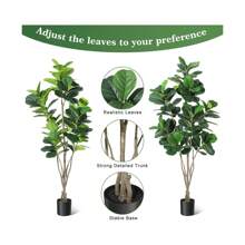 Artificial Tree,Faux Fiddle Leaf Fig Tree,6ft Tall Ficus Tree Artificial For Home Decor,Fake Lyrata Fig Plants Green Tree With Pot For Indoor Outdoor Home Office Living Room Bathroom Decor - 6 Ft - View 5