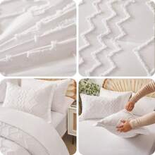7 Piece Bed In A Bag Bed Comforter Sets Queen, All Seasons Bedding Set With 1 Comforter&2 Pillowcases&Flat Sheet&Fitted Sheets&2 Pillow Shams, Easy Care, Machine Washable, Valentine's Day Gift - 奶油白 - 04 - 查看 6