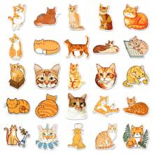 50 stuks Teckel Oranje Kat Knutselbenodigdheden & Stickers, Pet Friend Graffiti Stickers, Katten Hondenhok Decors, Scrapbook Stempels/Stickers, Anime Posters Vakantie Decors, Mode Liefde Voor Cadeaus Telefoons Laptops Notebooks, Lente, Buiten