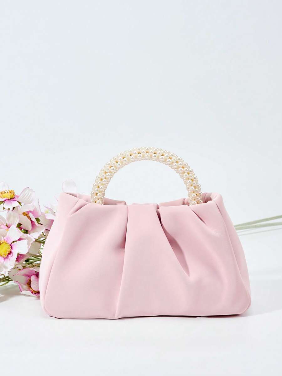 Summer Fashion Niche Pearl Handbag, Suitable For Mother's Day Gift, Wedding, Commuting - Pink - View 1