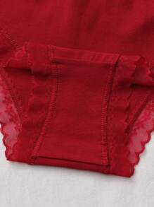 6 件女士柔软透气棉质性感巴西无缝内裤带蕾丝花边比基尼内衣，性感内衣 - 彩色 - 查看 7