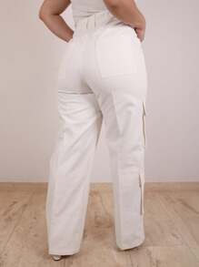 Cargo Dress Pants With Flap Pockets - 白色 - 查看 2