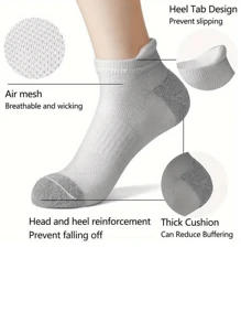 5 双男士中筒袜，高弹柔软透气休闲袜，适合男女日常穿着，简约舒适的中筒袜，时尚短袜 - 彩色 - 查看 8