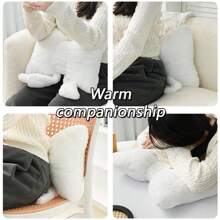 2 件装柔软毛绒蝴蝶结抱枕可爱蝴蝶结毛绒枕头家居装饰填充蝴蝶结腰枕适用于床沙发客厅装饰 - 黑白 - 查看 3