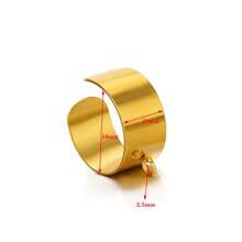 5pcs/Lot Stainless Steel Gold Plated Adjustable Cuff Open Rings Base Settings With Lopp For DIY Finger Jewelry Craft Making - Ring - View 11