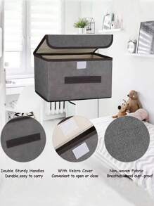 1 件/多功能可折叠带盖储物盒 - 防尘、轻质无纺布收纳盒，适用于家庭和衣柜必需品，适合送给女士的礼物，适合送给男士的礼物，衣柜整理和储物袋，衣服储物箱，卧室储物，衣服收纳整理器，衣柜整理和储物 - 彩色 - 查看 8