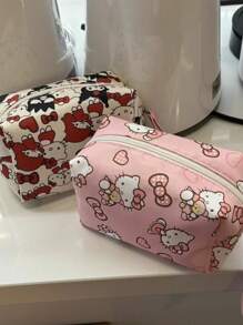 Sanrio Waterproof Makeup Bag, Cute Printed Large Capacity Handbag, Portable Toiletries And Storage Bag