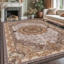 1pc Nordic Fairisle Pattern Crystal Velvet Area Rug, 700g/㎡ With Dotted Non-Slip Backing, 5mm Thickness, Machine Washable Fade-Resistant Carpet Suitable For Holidays And Any Spaces Including Hotel, Office, Sofa, Bedside, Kitchen, Laundry, Hallway, Porch, Stairs, Entryway Mother's Day
