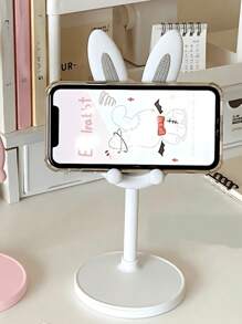 1pc Adjustable Foldable Rabbit Shaped Desktop Phone/Tablet Stand, Cute Cartoon Mobile Phone Holder, IPad Tablet Stand, Adjustable