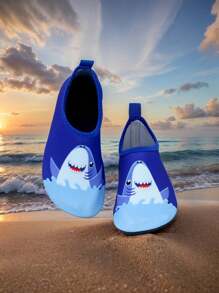 1双儿童夏季水鞋,户外水鞋,瑜伽鞋,卡通防滑透气沙滩鞋,训练鞋,女童卡通图案圆头布艺运动水袜 - 彩色 - 查看 3