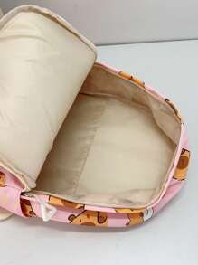 Cartoon Fashion Kids Backpack, Cute Casual Lightweight Outdoor Bag With Capybara Print