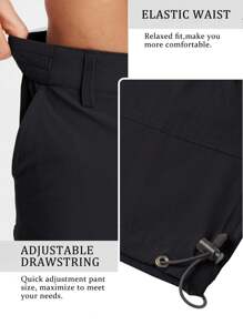 KEFITEVD Pantalones Hombre Verano Secado Rápido Cargo Capri Ligero Aire Libre 3/4 Cintura Elástica Senderismo Deportivo Crop con 7 Bolsillos
