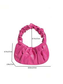 1pc New Style Fashion Simple Creative Girls Cloud Handbag Large Capacity Daily Items Storage Bag Travel Handbag Storage Bag Pleated Cloud Bag Beautiful Gentle Solid Color Niche Design Shoulder Bag Girls Fashion Underarm Bag Versatile Handbag Very Suitable For Going Out Shopping Also Suitable As A Gift For Friends