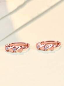 1 par de elegantes pendientes de aro con circonita cúbica para mujer, para el día de San Valentín y bodas, joyería