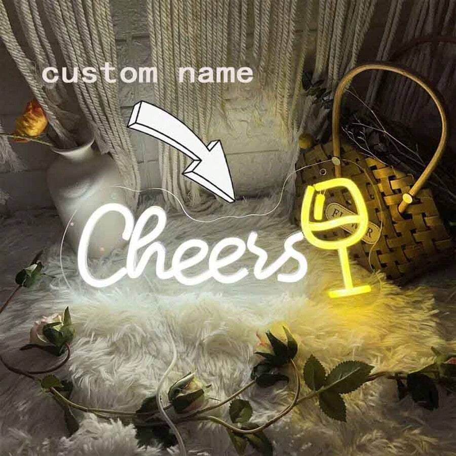 1pc Customized Split Neon Sign Single-Line Single-Row Wine Glass Neon Lights, Suitable For Home Decoration, Bedroom Decoration, Restaurant Decoration, Party Decoration, Bar/Cafe Decoration, Garden Decoration. - Multiple Colors and Styles - View 1