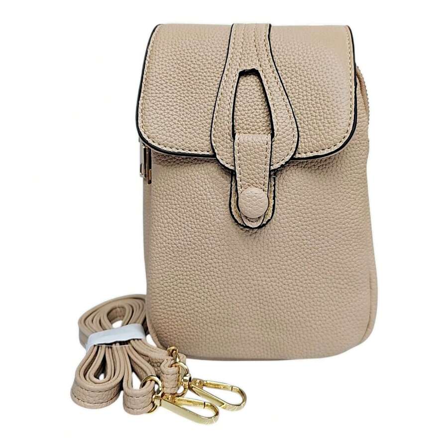 New Stylish Women Shoulder Cell Phone Bag, FASHION SHOPE - Beige - View 1