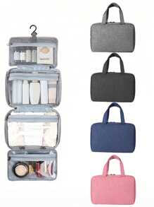 干湿分离可挂多色收纳洗漱用品和化妆品便携式洗漱用品和袋子，旅行化妆收纳袋化妆包收纳袋，度假假期，学校收纳袋 - 1pcs - 查看 1