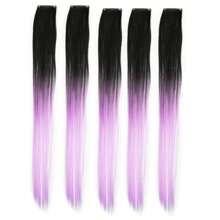 5Pcs Clip In Colored Hair Extensions For Kids, 22 Inches Rainbow Long Straight Hairpieces Synthetic,BEAHOT Hair Extensions-Pretty Gift For Cosplay Dress Up Fashion Party Birthday - Multicolor - View 8
