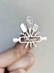 Personalisierter Kochnamen-Abzeichen Brosche - Eleganter Edelstahl, perfektes Geschenk für Lebensmittel- und Kochliebhaber, multifunktionales Lässig Accessoire