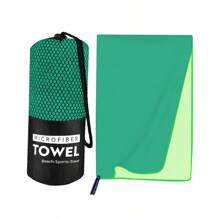 1 Pack Of Two-Color Microfiber Towel, Small And Portable, Soft, Comfortable And Super Absorbent, Good Partner For Fitness And Sports Outdoor Travel, Quickly Dry With Sweat, Can Be Used As Camping, Yoga, Night Running