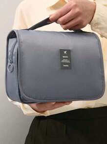 1 件带钩的挂式盥洗包，便携式旅行收纳袋，适合商务旅行，可折叠化妆包带手柄，用于化妆工具，用于浴室，用于旅行，用于大学宿舍，尼龙，时尚，适合女性，适合男性，送给妈妈的礼物，宿舍必需品钱包旅行配件沙滩包手提包旅行必需品旅行包夏季旅行必备品假期学校配件返校用品 - 彩色 - 查看 16