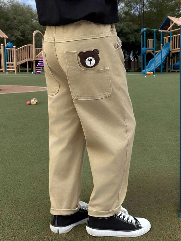 1pc Casual Cotton Pants For Toddler Boys, Suitable For Daily Wear In Spring
