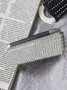 1 件装便携式折叠发刷带镜子，迷你小巧发梳，适合旅行、钱包、女孩