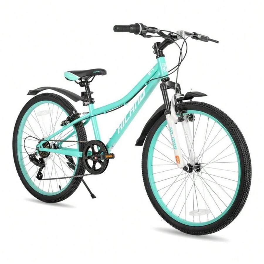 HILAND 24 Inch Mountain Bike AgeFront Suspension Fork Bicycles Multiple Colors Bmx - màu xanh lá - Xem 1