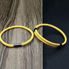 2 件男士可调节简约编织绳手链，幸运红色手带，百搭日常佩戴手链