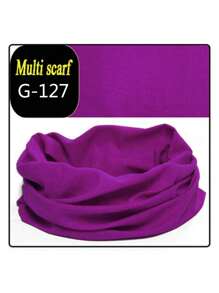 1pc Black Cycling Face Mask Unisex Outdoor Motorcycle Fishing Sunscreen Ice Silk Neck Gaiter Mask