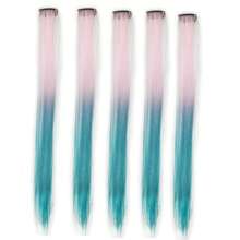 5Pcs Clip In Colored Hair Extensions For Kids, 22 Inches Rainbow Long Straight Hairpieces Synthetic,BEAHOT Hair Extensions-Pretty Gift For Cosplay Dress Up Fashion Party Birthday - Multicolor - View 12
