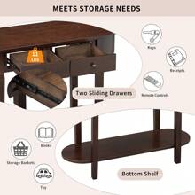 MERAX Elegant Retro Console Table With Curved Design And Smooth Glaze For Entryways, Living Rooms And Hallways (Turquoise Green) (Grey) (Antique White) (Navy)  (Espresso) - Espresso - View 5