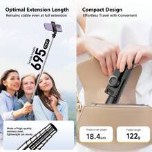 AXNEN Selfie Stick Tripod With Detachable Phone Bracket Monopod With Wireless Remote, 4 In 1 Extendable Portable Selfie Stick & Phone Tripod Stand Compatible With Gopro, I-Phone/Samung/