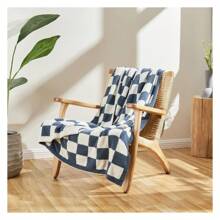 Checkered Blanket, Ultra Soft Cozy Blue Checkered Throw Blanket, Warm Fluffy Checkerboard Throw Blanket, Blue And White Checkered Blanket For Couch Bed Sofa, 60x80 Inches - 彩色 - 查看 7