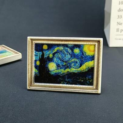 1个冰箱艺术磁贴，冰箱贴纸，3D世界名画磁贴，油画框，复古个性化，适用于厨房、办公室、白板、储物柜、冰箱和洗碗机，家居装饰，冰箱装饰，信息磁贴，适合圣诞节、复活节、母亲节装饰，一份很棒的礼物