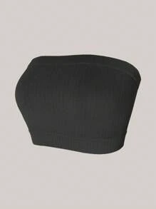 3pcs Women Padded Bandeau Camisole Top, Seamless Strapless Bra Undergarment For Students & Teens, Backless Slip-Proof Design - Multicolor - View 10