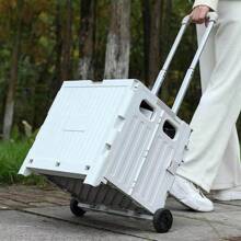 Multifunktionaler faltbarer Einkaufswagen - PP-Material tragbarer zusammenklappbarer Einkaufswagen, handgezogener kleiner Einkaufskorb, unerlässlich für Lebensmitteleinkäufe. Empfohlen für Outdoor-Camping, Supermarkt, Apartment, Heimgebrauch. Erhältlich in Grün und Grau, geeignet für alle Jahreszeiten und Anlässe. Kann auch als Reisegepäckwagen oder Aufbewahrungsbox verwendet werden. Schulmaterial, Einschulung