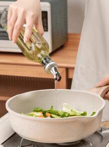 1pc Glass Salad Dressing Dispenser Bottle, Baking & Cooking Vinegar Liquids Storage Container, Kitchen Oil Pourer Holder - Multicolor - View 2