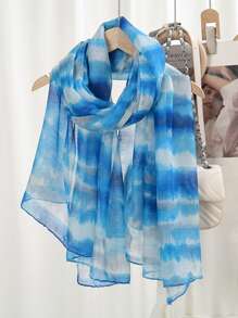1 pièce Nouveau foulard dégradé balinais d'été pour femmes, foulard musulman fin et élégant pour les cheveux, écharpe longue pour la vie quotidienne, les voyages, la photographie, la protection solaire. Cadeau de festival familial