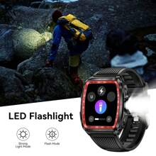 KELEEL Smartwatch para mujeres y hombres con linterna LED, 5,3 - 50M resistente al agua, llamada/respuesta inalámbrica, monitor de frecuencia cardíaca/sueño, modos deportivos múltiples, notificaciones de llamadas y mensajes SMS