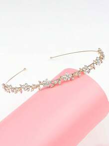 1 件新娘水晶头饰，简约优雅的设计，适合婚纱、伴娘、生日、公主场合、头饰 - 彩色 - 查看 6