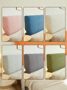 1 husă de pat Jacquard Geometry, husă de protecție pentru tăblia de pat elastică în culoare solidă, husă de pat moale și confortabilă, elasticitate ridicată, ușor de instalat, husă universală pentru noptieră pentru toate anotimpurile